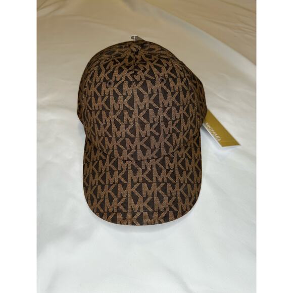 Michael Kors Signature Monogram Logo Adjustable Baseball Hat Brown NWT - Picture 1 of 4